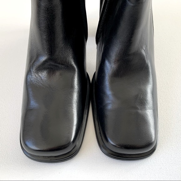 White Mountain Black Leather Boots - Picture 4 of 13